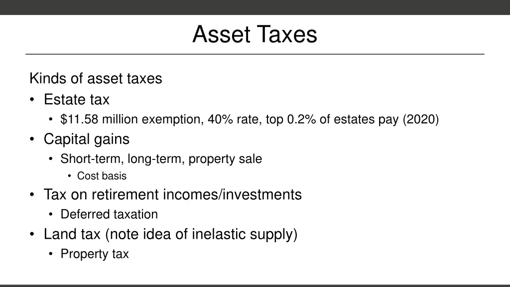 asset taxes