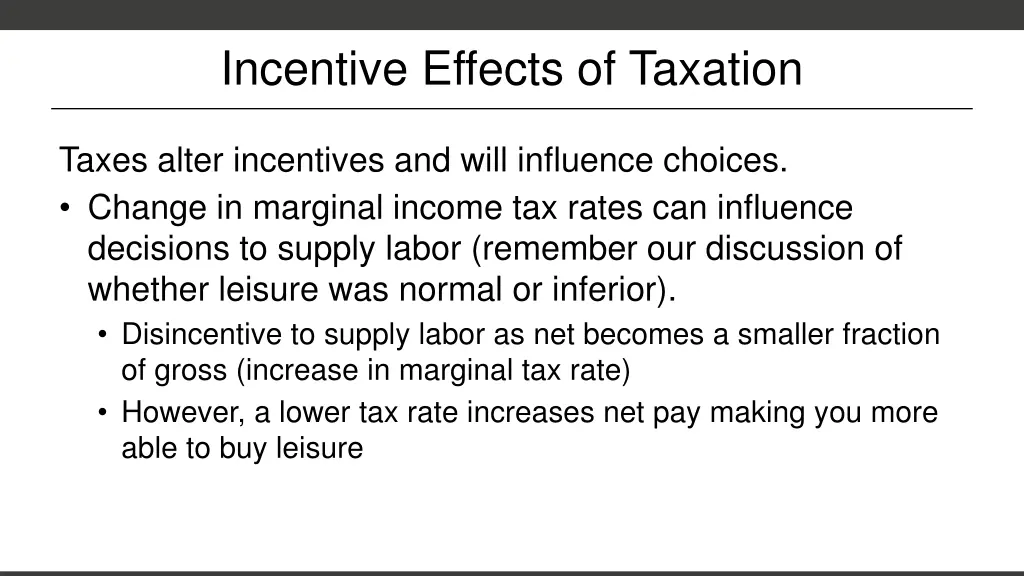 incentive effects of taxation