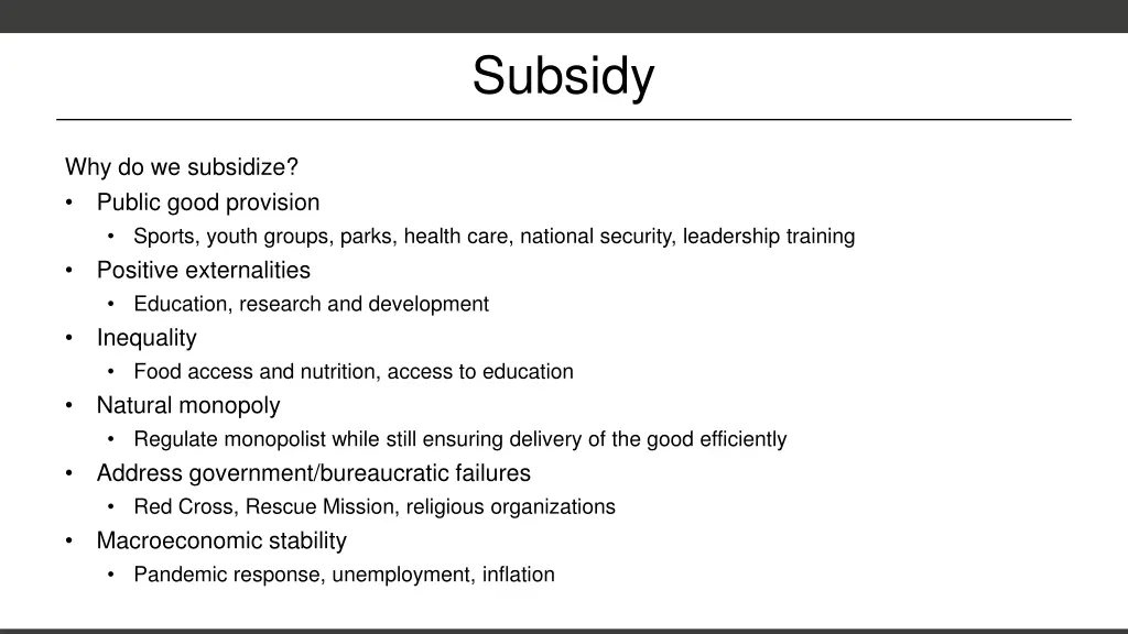 subsidy