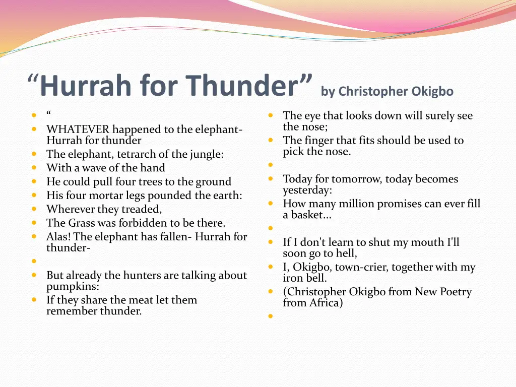 hurrah for thunder by christopher okigbo