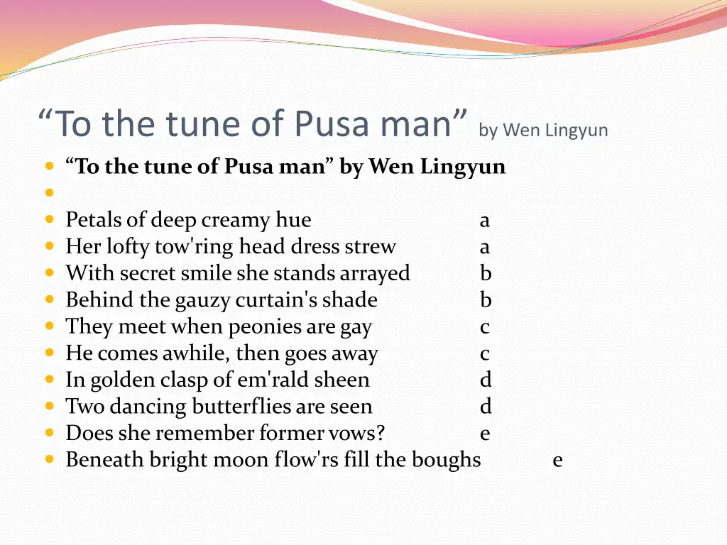 to the tune of pusa man by wen lingyun