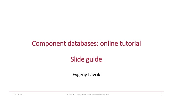 component component databases