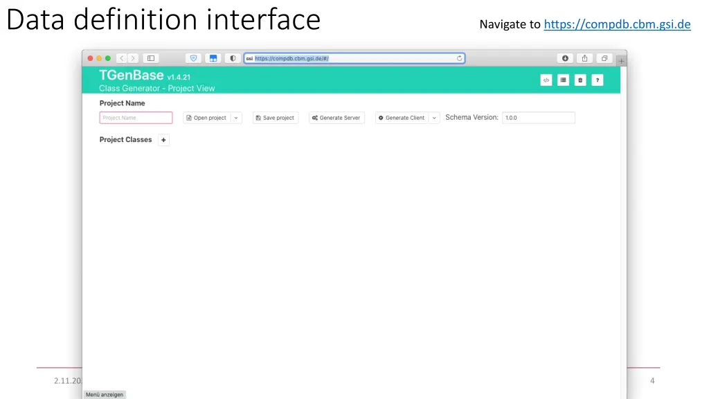 data definition interface