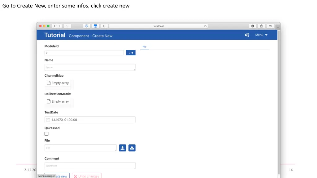 go to create new enter some infos click create new