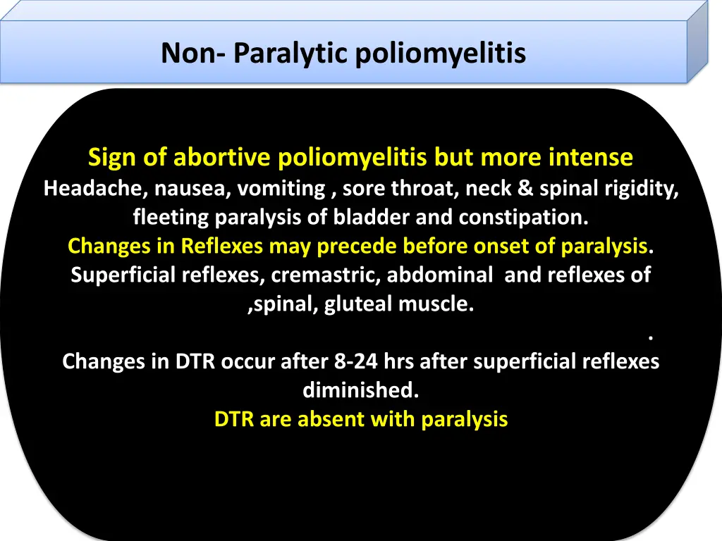 non paralytic poliomyelitis