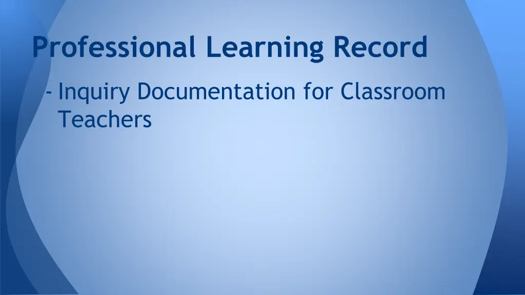 professional learning record