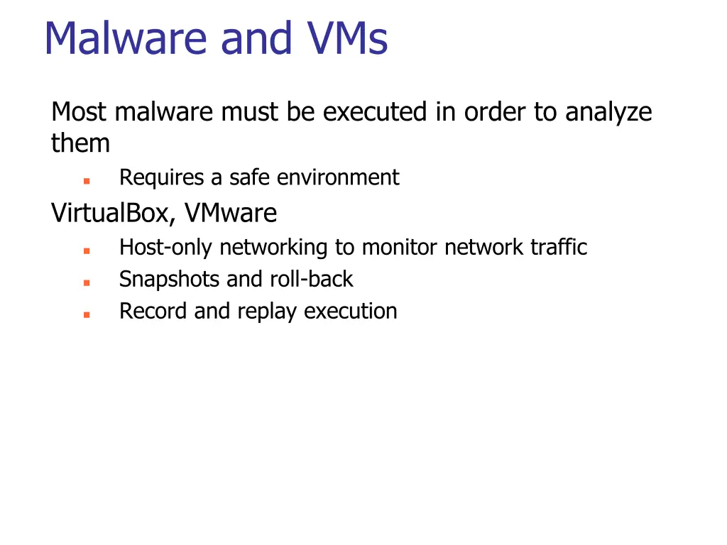 malware and vms