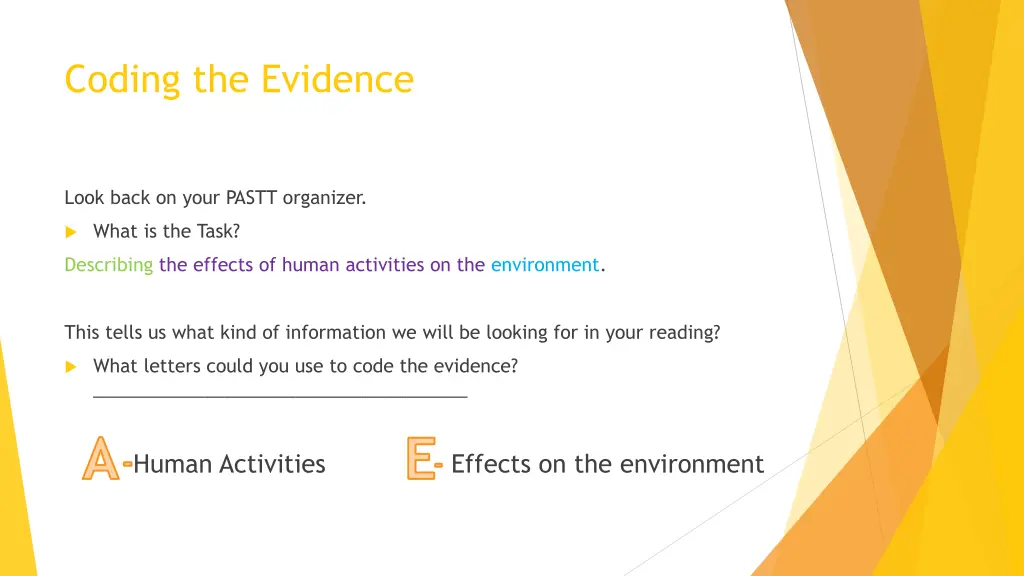 coding the evidence 1