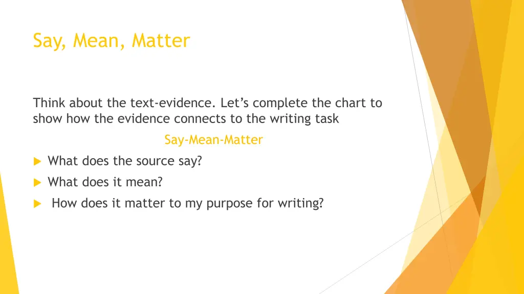 say mean matter