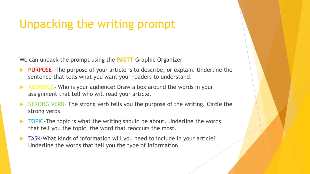 unpacking the writing prompt 1