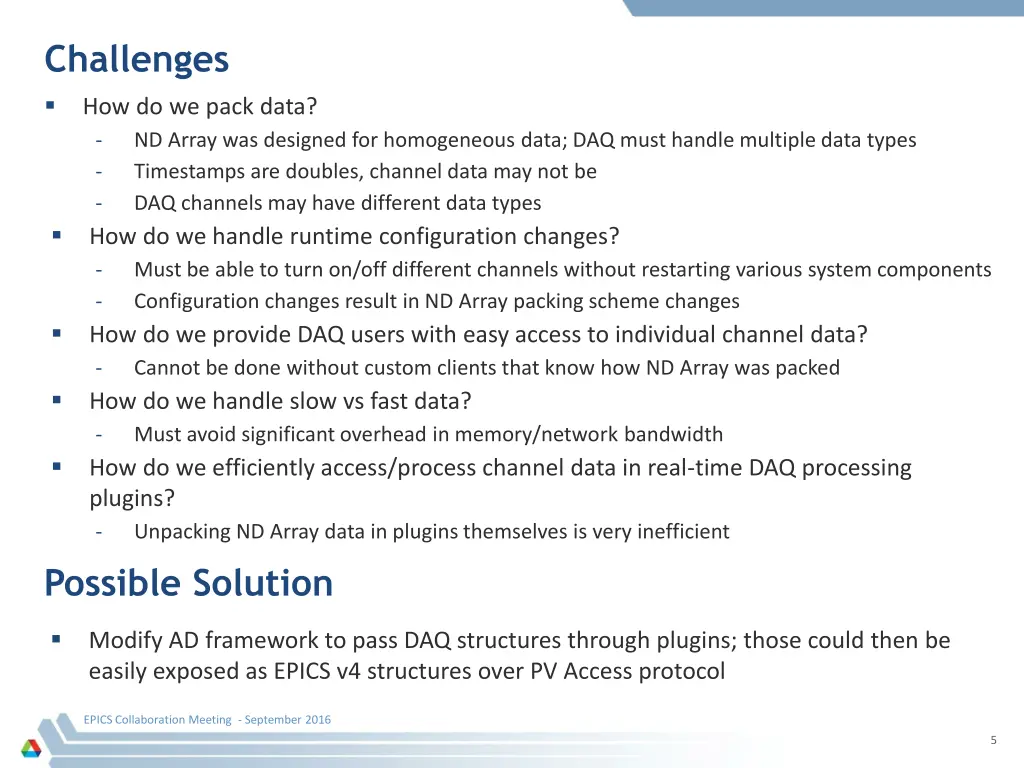 challenges how do we pack data nd array