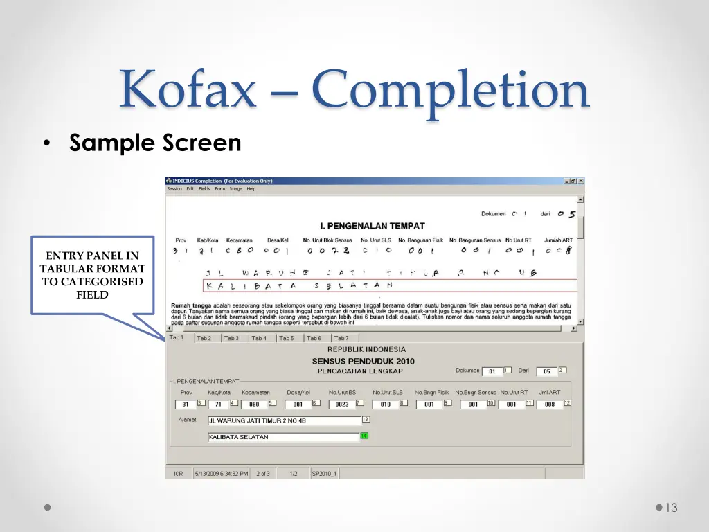 kofax completion sample screen