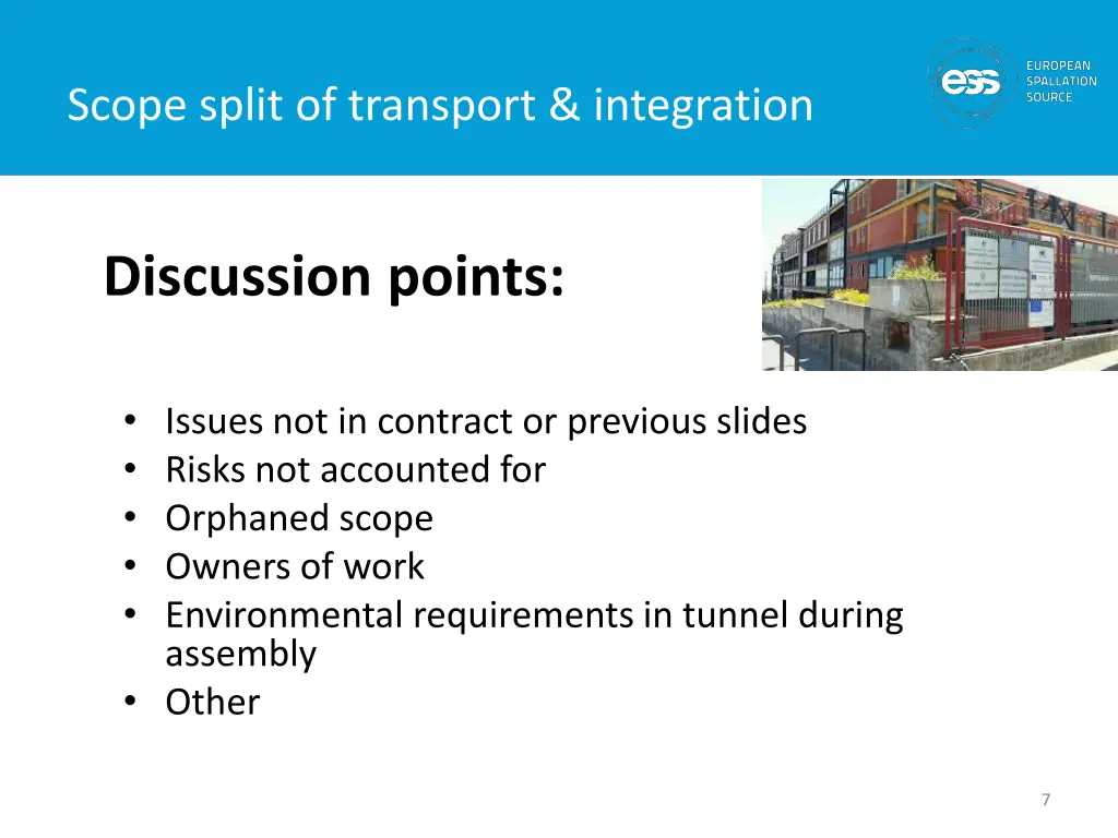 scope split of transport integration 1