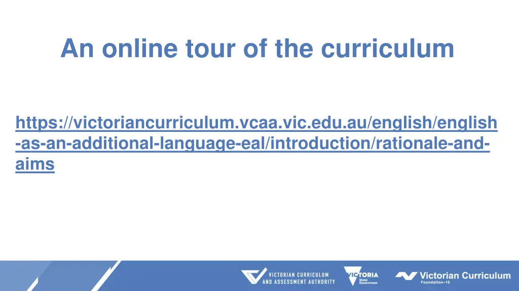 an online tour of the curriculum