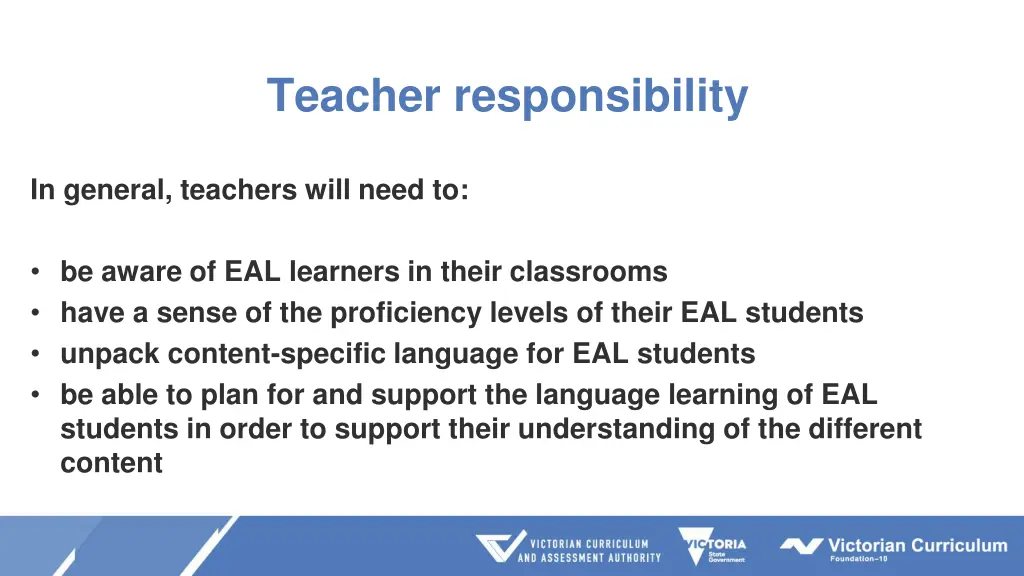 teacher responsibility