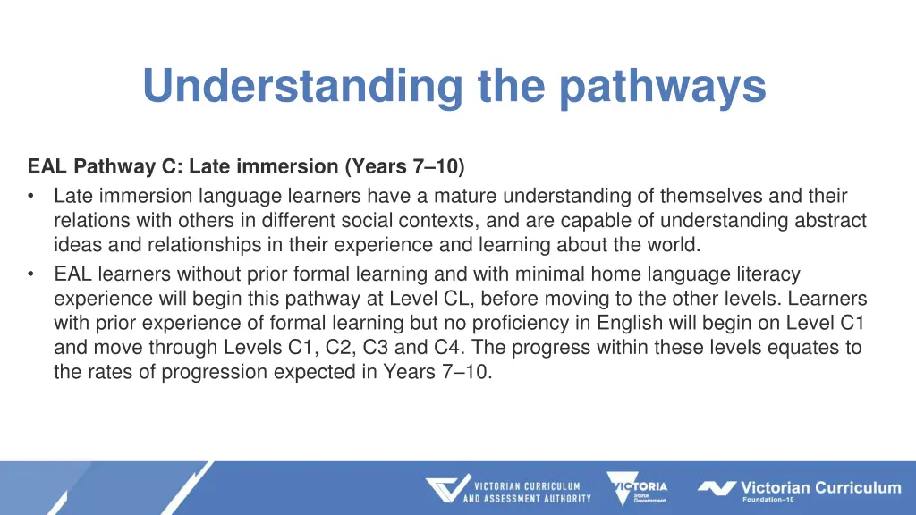 understanding the pathways 2