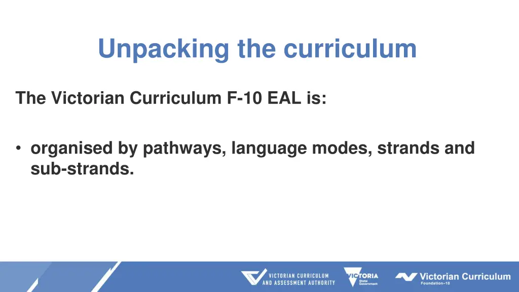 unpacking the curriculum