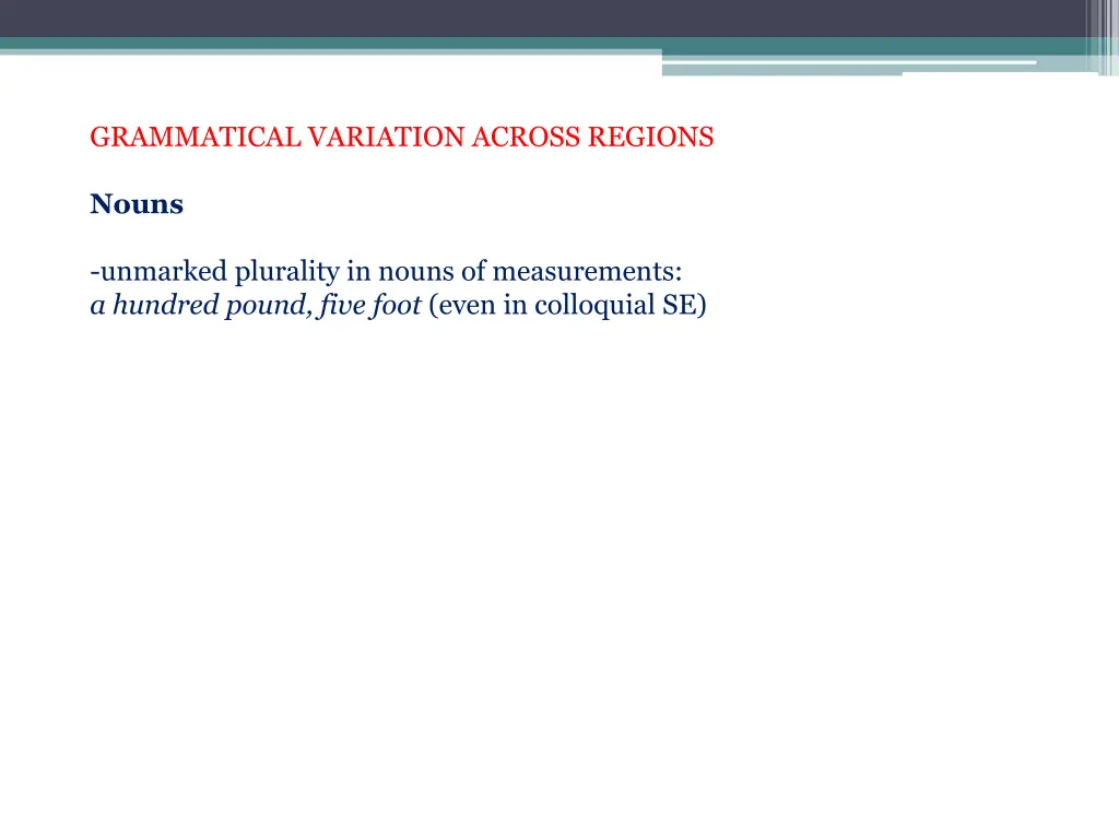 grammatical variation across regions 1