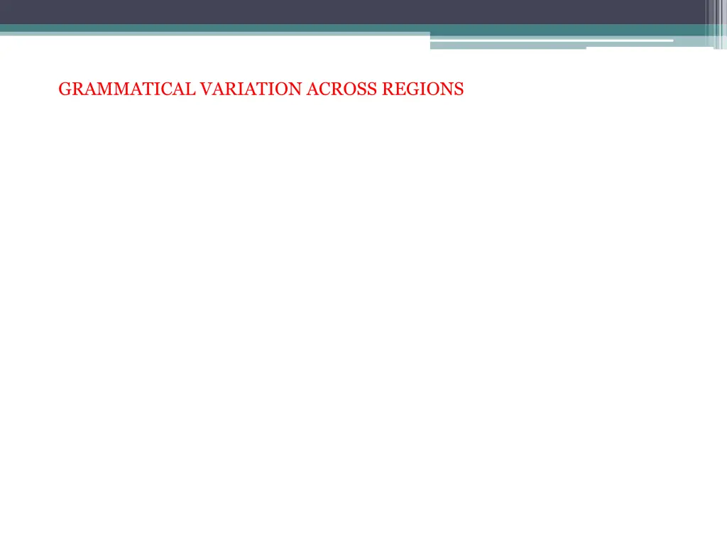 grammatical variation across regions