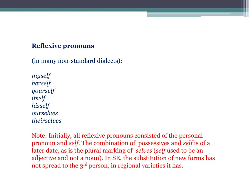 reflexive pronouns