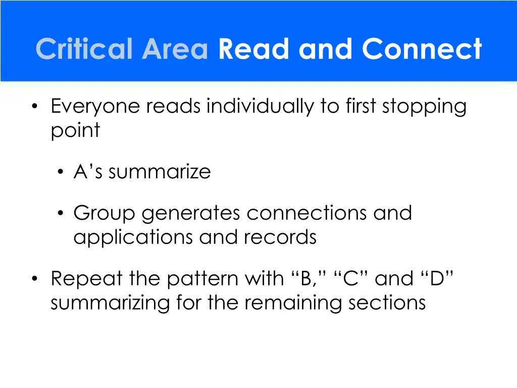 critical area read and connect 1