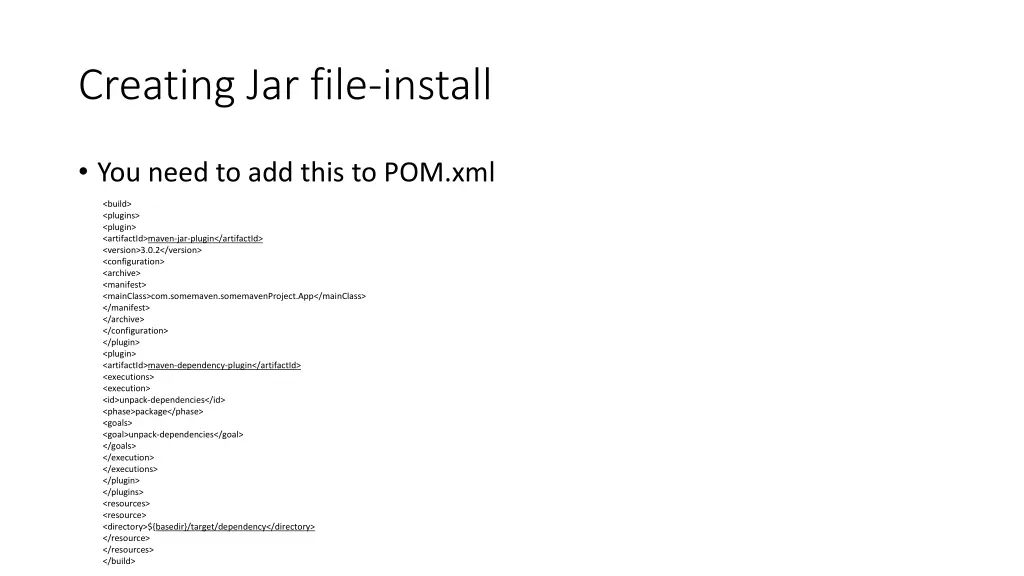 creating jar file install