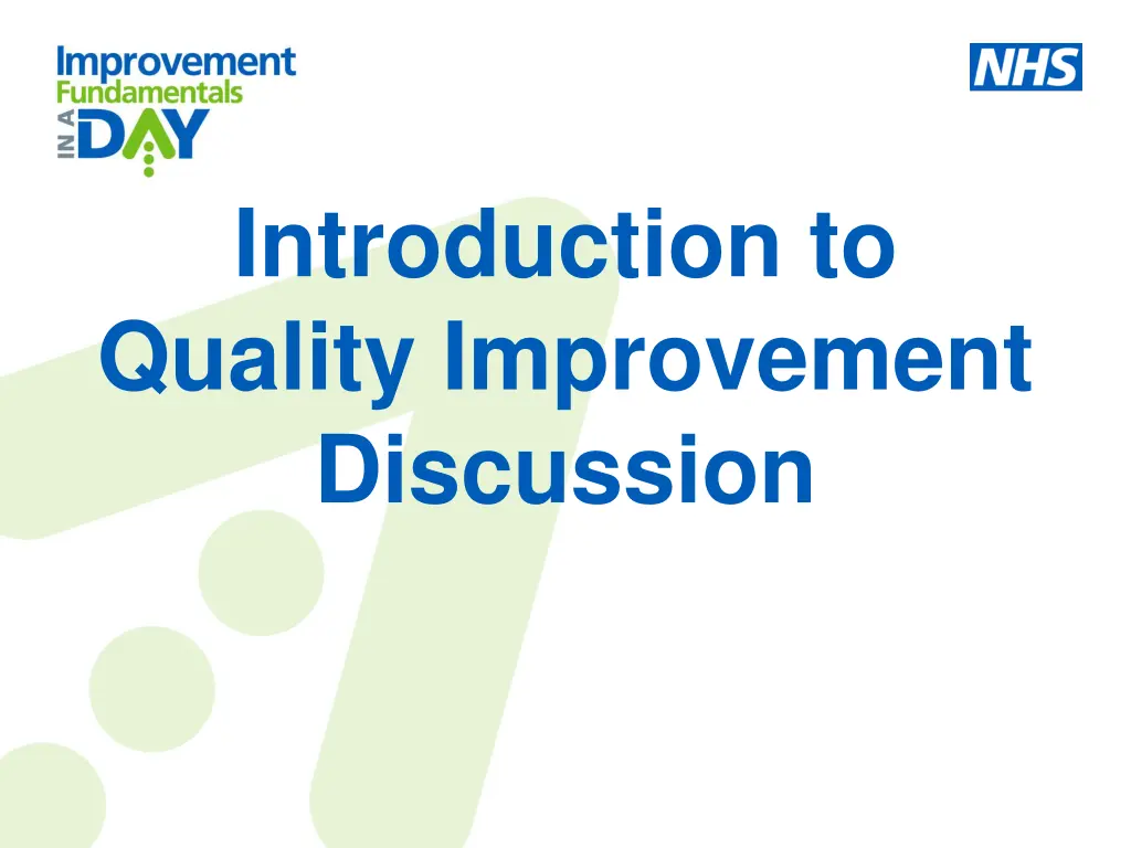 introduction to quality improvement discussion