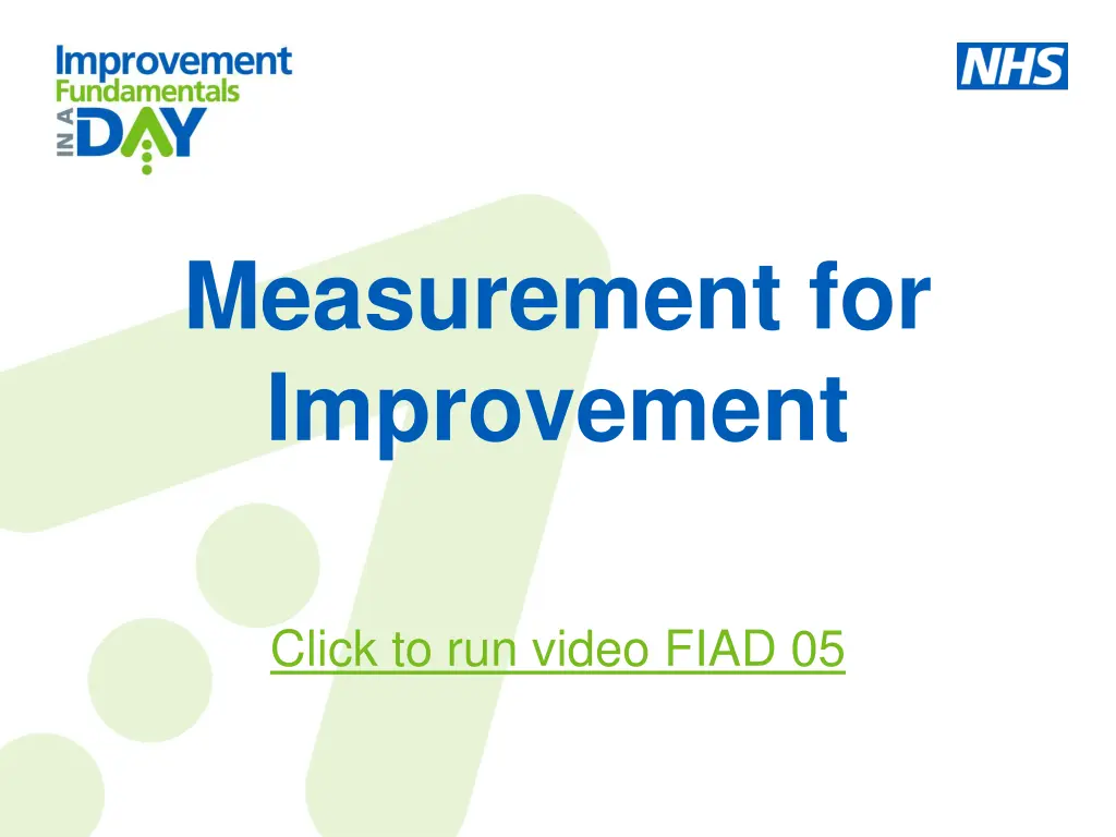 measurement for improvement