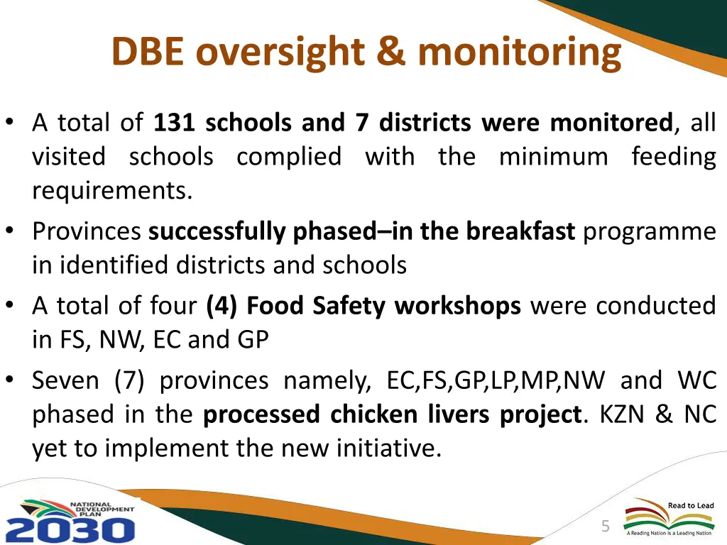 dbe oversight monitoring