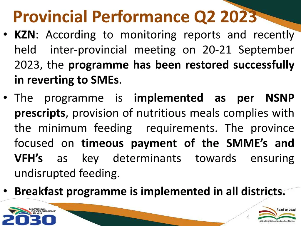 provincial performance q2 2023 kzn according