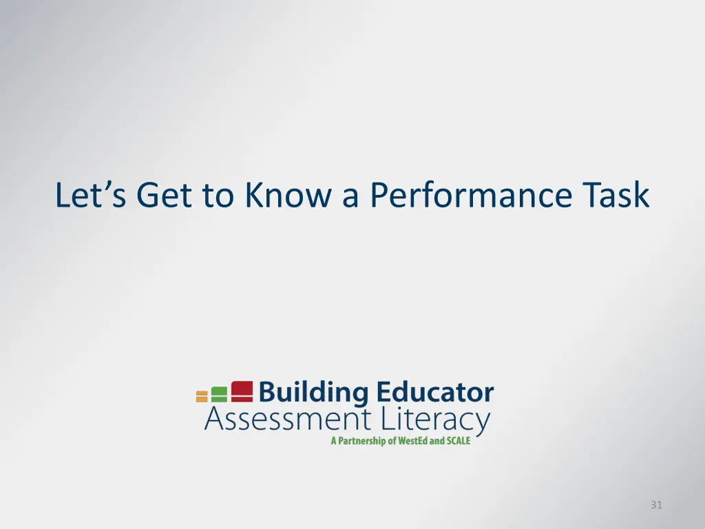 let s get to know a performance task