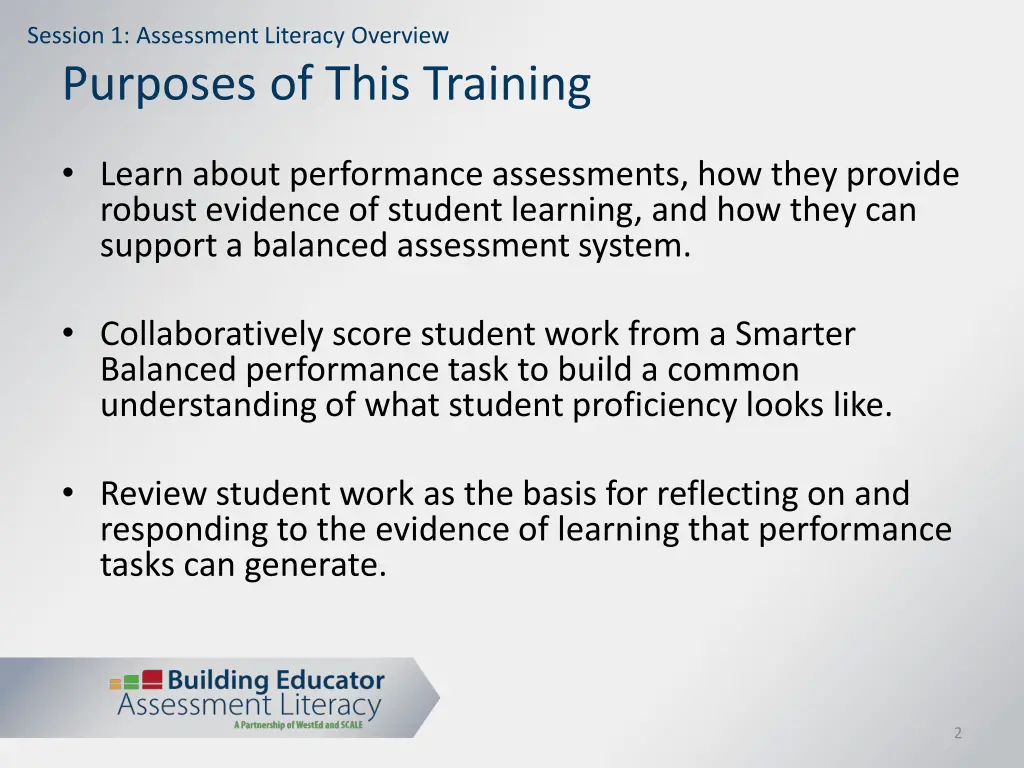 session 1 assessment literacy overview