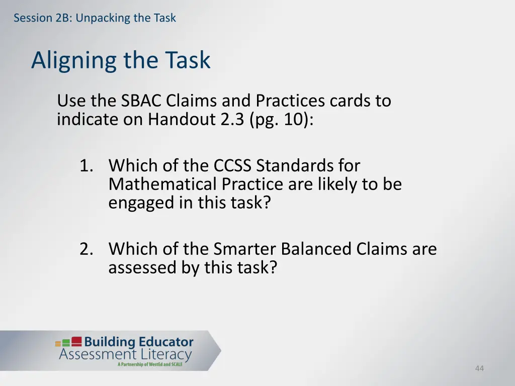 session 2b unpacking the task 7