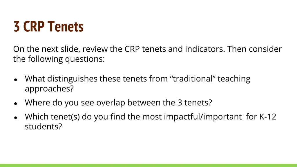 3 crp tenets