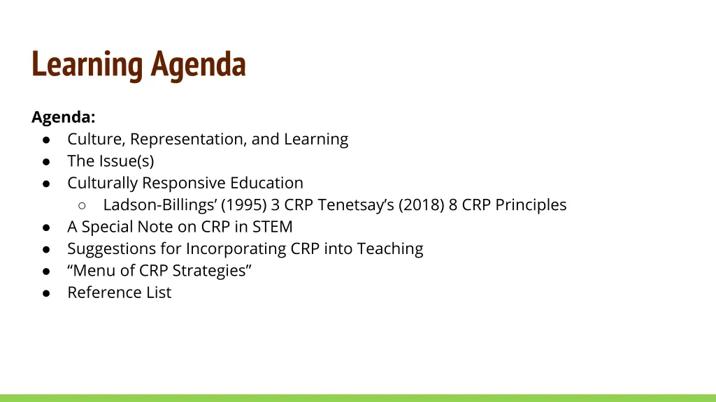 learning agenda