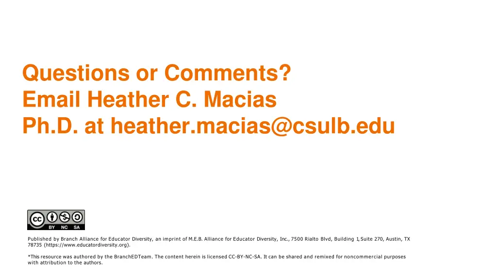 questions or comments email heather c macias