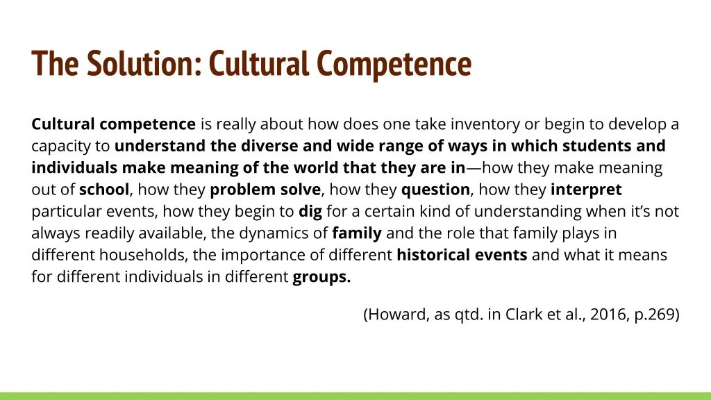 the solution cultural competence