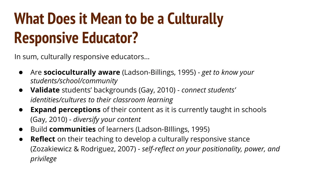 what does it mean to be a culturally responsive