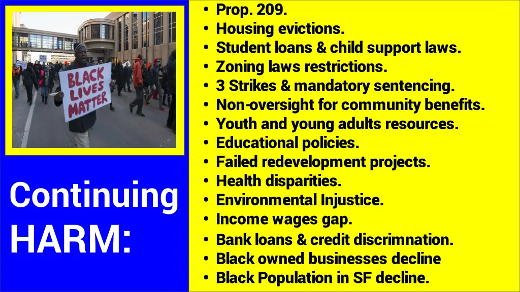 prop 209 housing evictions student loans child