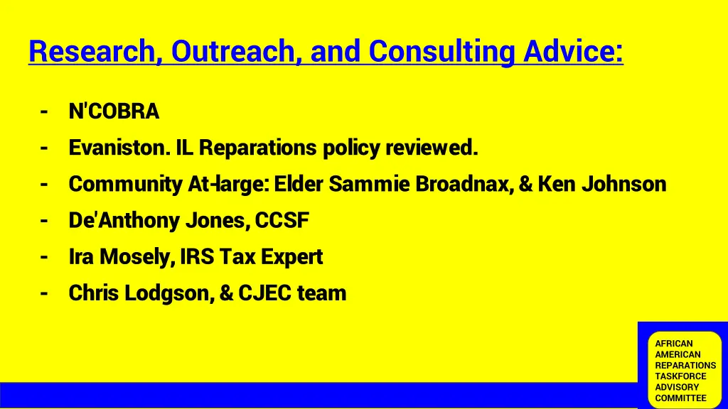 research outreach and consulting advice