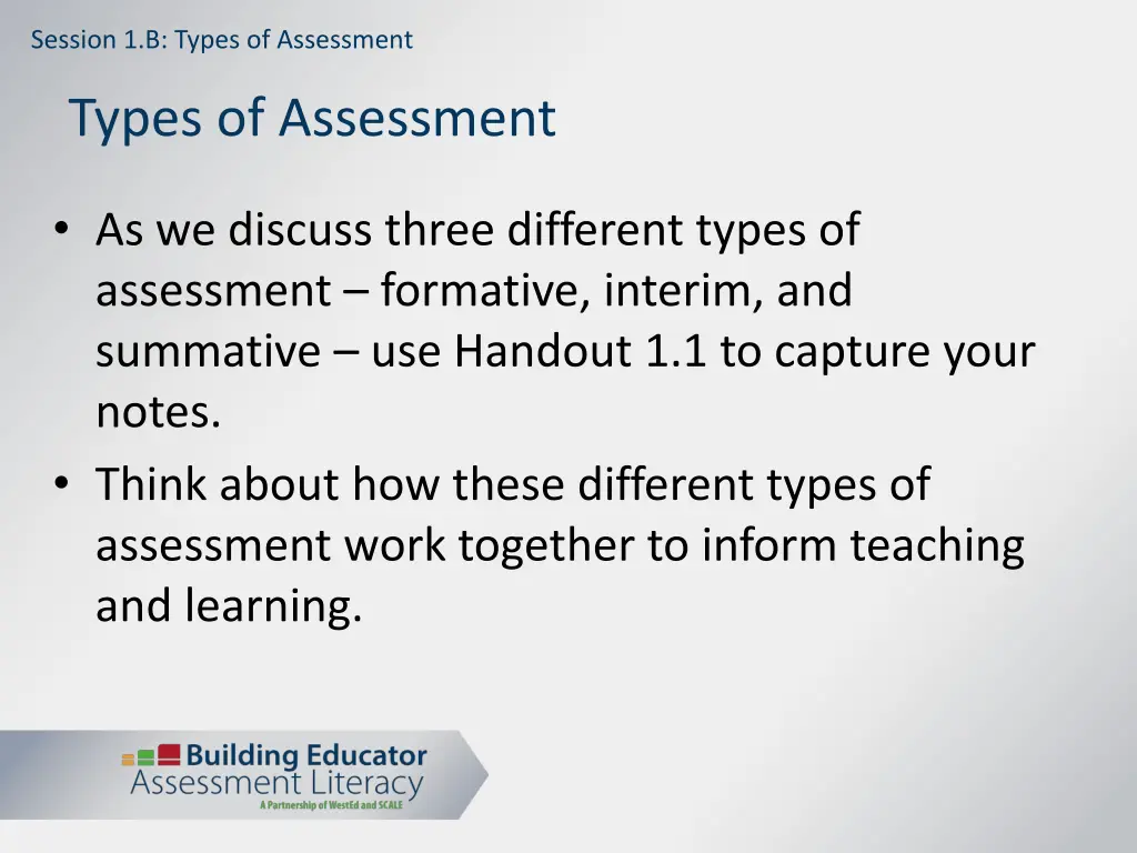 session 1 b types of assessment 2