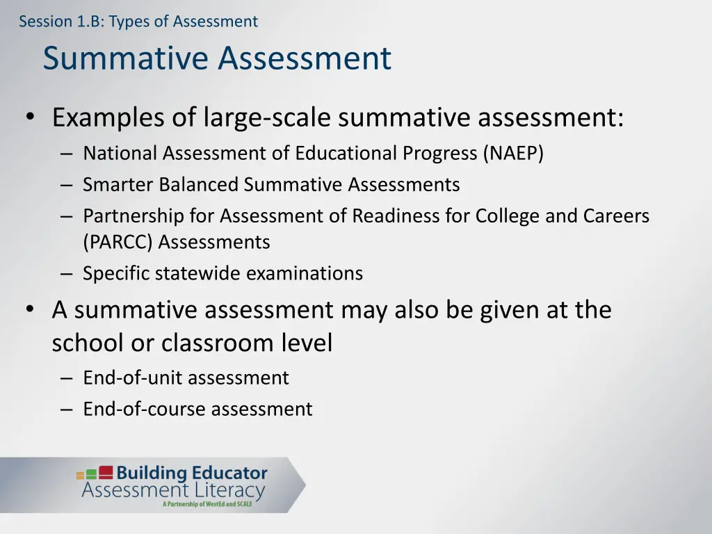 session 1 b types of assessment 9