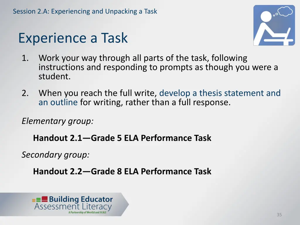 session 2 a experiencing and unpacking a task 1