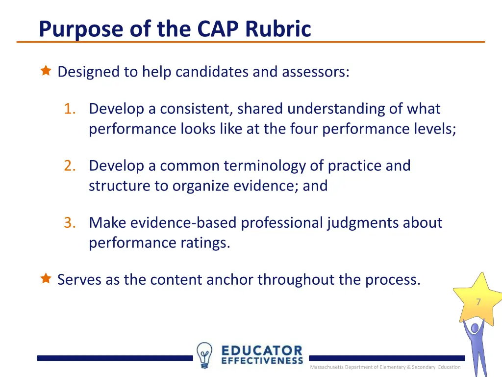 purpose of the cap rubric