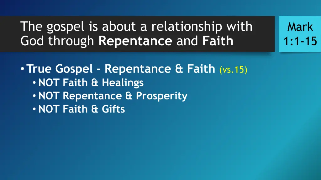 the gospel is about a relationship with