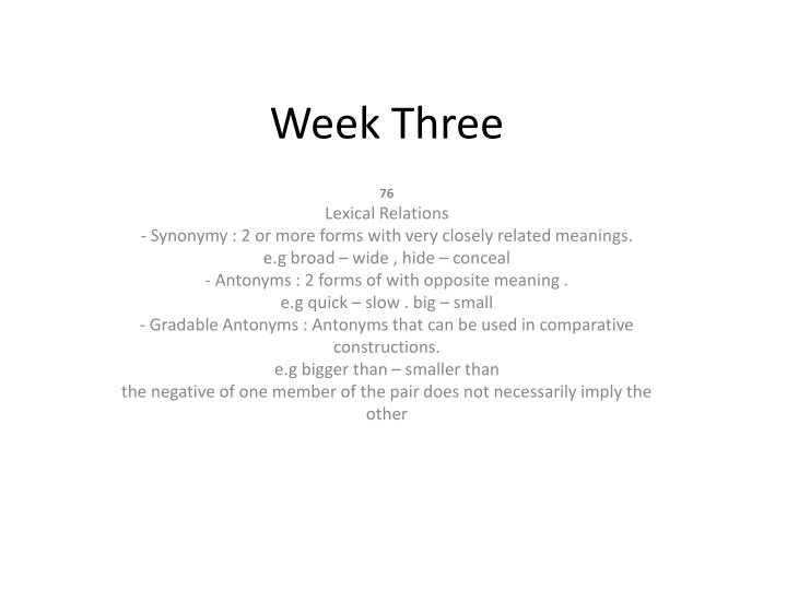 week three