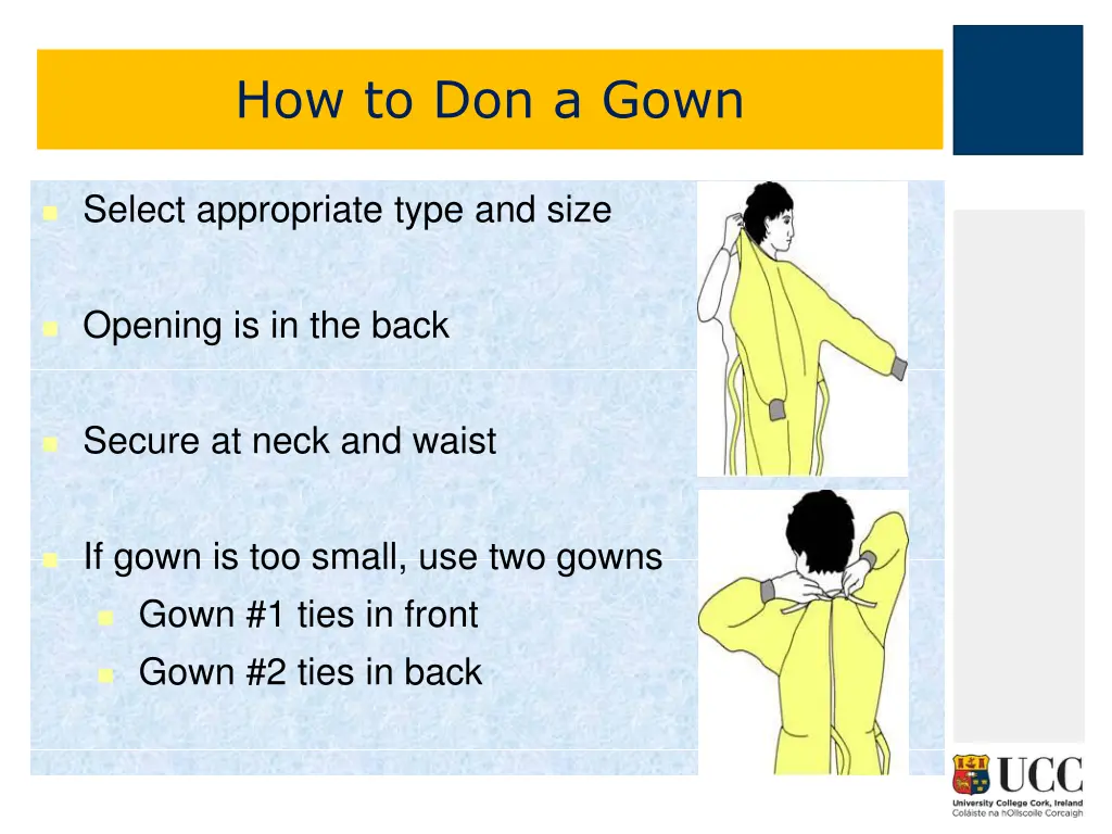 how to don a gown