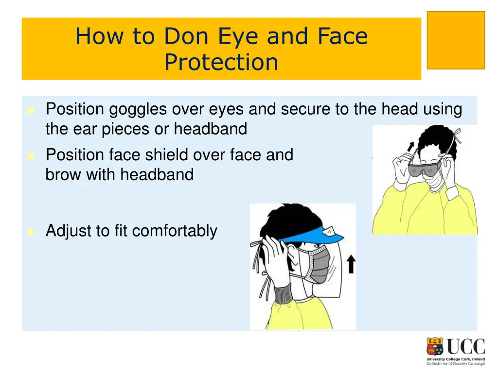 how to don eye and face protection