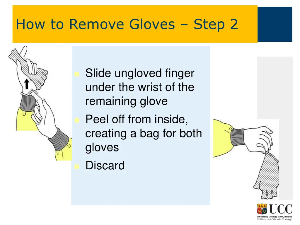 how to remove gloves step 2