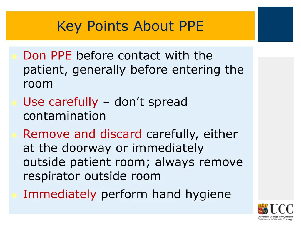 key points about ppe